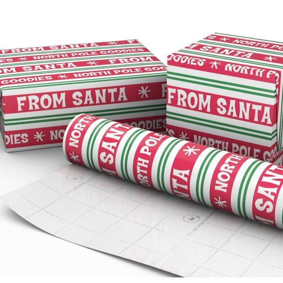 Hallmark Wrapping Paper Christmas From Santa Messages Jumbo Roll 90 sq ft - Picture 3 of 5